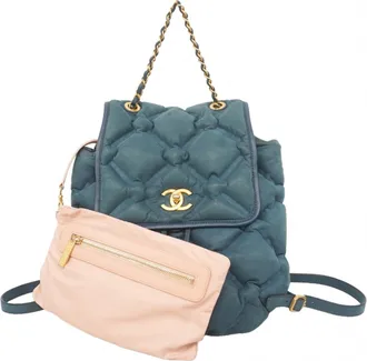 Chanel Blue Leather Backpack (Pre-Owned)