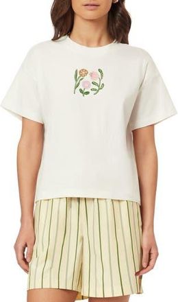 Scotch & Soda Dyed Boxy Crop Graphic T-Shirt in Sugar Swizzle at Nordstrom Rack, Size X-Large