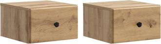 vidaXL Mesita De Noche De Pared 2 Uds. Roble Artisan 34,5 X 33 X 20 Cm Vidaxl