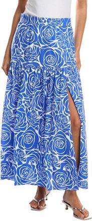 Milly Noemi Poplin Tiered Maxi Skirt