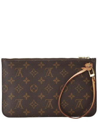 Louis Vuitton Brown Monogram Coated Canvas Neverfull Pouch Nm Mm (Authentic Pre-Loved)