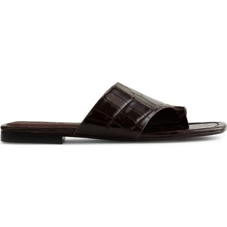 Madewell The Maycie Toe Loop Slide Sandal in Coffee Bean at Nordstrom, Size 8.5
