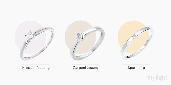 Die drei verschiedenen Fassungen bei Verlobungsringen