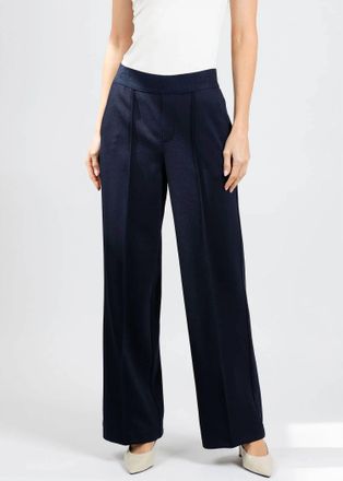 Oui Pull-On Straight Pants In Dark Blue
