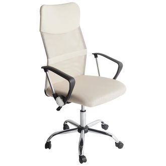 Beliani Beliani - Silla De Oficina Reclinable De Malla Beige Negro Plateado Giratoria Ajustable Design