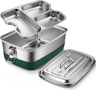 OEM Fiambrera Para Adultos Y Ni&ntilde;os, De Acero Inoxidable, 2000 Ml, De Metal, Ecol&oacute;gica Y Libre De Bpa, Dimensiones: 22 X 15,5 X 9 Cm