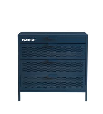 Pantone C&oacute;moda de metal azul noche de 4 cajones