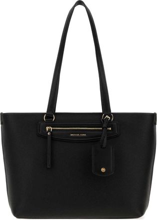 Michael Kors Jet Set Travel Medium Pebbled Leather Tote - Dames - Shoppers - Zwart - ONE Size - Leer - Tassen
