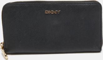 DKNY Dkny Black Leather Bryant Park Zip Around Wallet