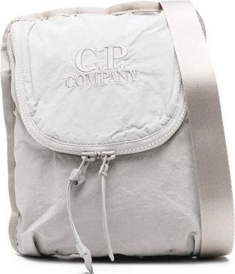 C.P. Company Borsa messenger con logo ricamato - Grigio