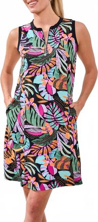 Tribal Sleeveless Crew Neck Dress In Tropical-2702
