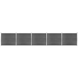 vidaXL Set De Paneles De Valla Wpc Negro 872x146 Cm Vidaxl
