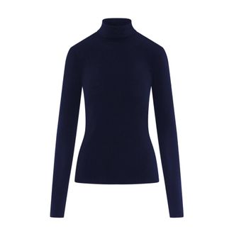 Marc Cain Coltruien - Dames - Coltruien - Blauw - 3XL - Leer - Truien & Vesten