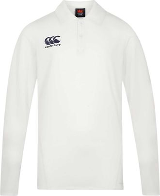 Canterbury Of New Zealand Heren Regular Cricket Poloshirt met lange mouwen (Wit)