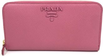 Prada Saffiano Begonia Pink Leather Long Wallet (Bi-Fold) (Pre-Owned)