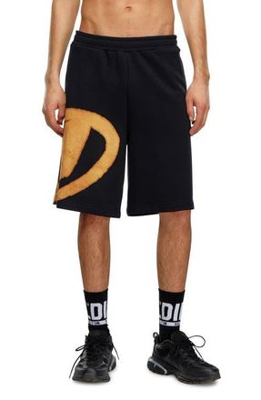 Diesel P-Crow-Bleach Sweat Shorts in Deep/Black at Nordstrom, Size Small