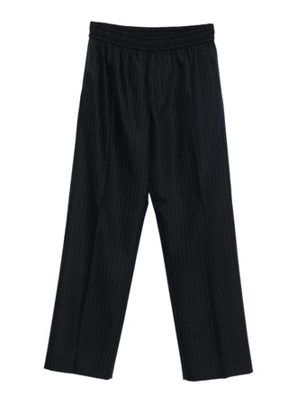 Golden Goose pinstripe elasticated-waist trousers - men - Nylon/Silk - 50 - Blue