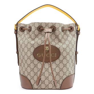 Gucci (WMNS) Gucci Neo Vintage Tiger Head Logo Drawstring handbag Large Capacity schoolbag Backpack Unisex / Brown 473875-K9RHT-8856
