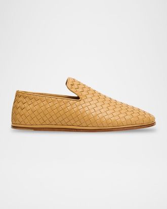 Bottega Veneta Mens Sunday Intrecciato Leather Slippers