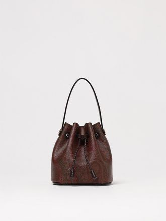 Etro Borsa a secchiello Paisley in cotone spalmato e pelle