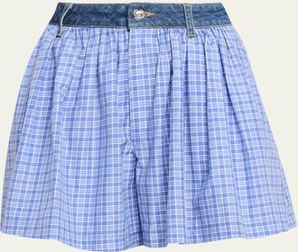 Cinq &agrave; Sept Madalyn Wide-Leg Gingham Shorts