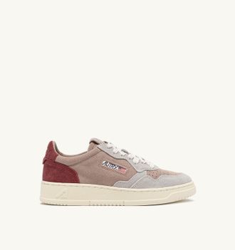 Autry SNEAKERS MEDALIST LOW TRICOLOR IN SUEDE BORGOGNA ROSE CANNEL E NUVOLE