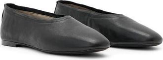 AllSaints Hailee Leather Flat in Black at Nordstrom, Size 10