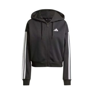 adidas W 3S FT CRO HD - Dames - Sportshirts - Zwart - M - Katoen - Fitness