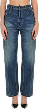 Victoria Beckham Womens Boyfriend Jeans - Medium Blue Cotton - Size 29 (Waist)