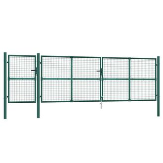vidaXL Vidaxl - Puerta De Malla De Jard&iacute;n Acero Galvanizado Verde 500x175 Cm