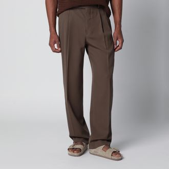 Auralee Pantaloni a due pieghe in gabardine di lana