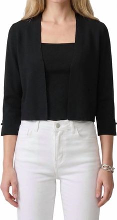 Joseph Ribkoff Pearl Ornament Cropped Cover-Up In Black