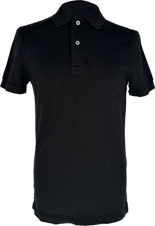 Tom Ford Short Sleeve Polo Shirt in Black Cotton