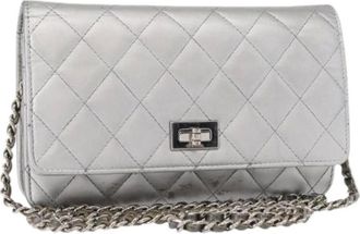 Chanel Pre-owned Cross Body Bags, female, Gray, Size: ONE SIZE Pre-owned Vintage Cross Body Bag