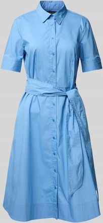 Lauren Ralph Lauren Knielanges Hemdblusenkleid mit Bindeg&uuml;rtel in Sky, Gr&ouml;&szlig;e 40