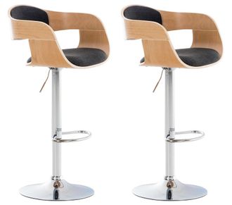 Clp Clp - Set De 2 Taburetes Kingston En Tela Natural/gris Oscuro