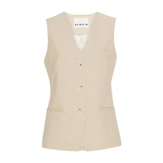 Remain Vests, female, Beige, Size: S Contrast Slip Dress