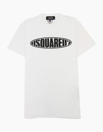 Dsquared2 Mens Dsquared2 Surf Board Cool T Shirt White 100 - Size: 40