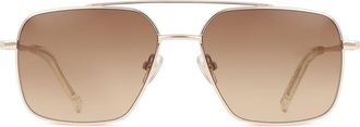 Messy Weekend VEO Shiny Gold Deep Brown Gradient Mens Sunglasses Gold Size 56