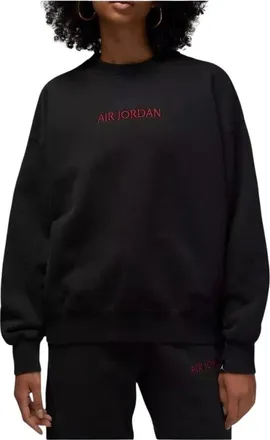 Nike Jordan Fitness, Dames, Zwart, 2Xl, Katoen, Wordmark Fleece Crew