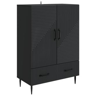 vidaXL Aparador Con Caj&oacute;n Negro 66 X 34,5 X 95 Cm Madera De Ingenier&iacute;a Vidaxl