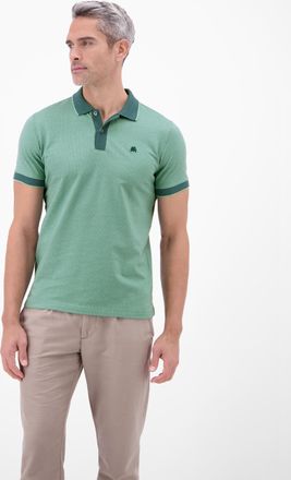 Lerros Poloshirt LERROS Poloshirt in 2-Tone-Optik, Herren, Gr. XXL, soft teal, 100% Baumwolle, ohne Ausschnitt, Shirts Poloshirt