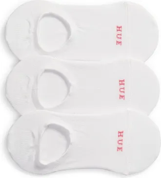 Hue 3-Pack The Perfect Sneaker Liner Socks in White at Nordstrom