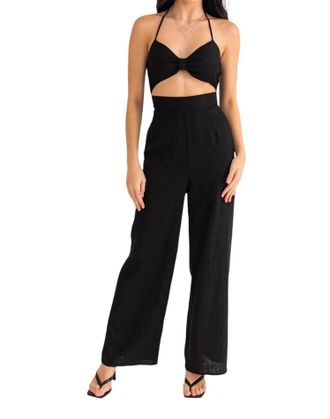 Le Lis Blanc Deux Halter Jumpsuit In Black