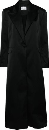 Des_Phemmes longline single breasted coat - women - Polyester - 38 - Black