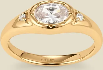 Made by Mary Oval Birthstone Signet Ring