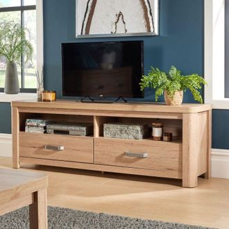 Home Source Industries TV Media Entertainment Stand 160cm Living Room Furniture 2 Storage Drawers Unit