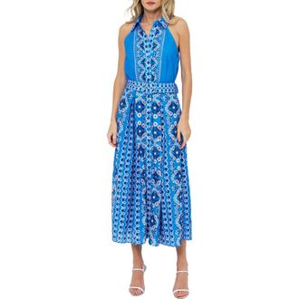 Ciebon Leena Belted Shirtdress in Blue Multi at Nordstrom, Size X-Small