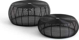La Redoute Interieurs Set van 2 ronde salontafels in staaldraad Bangor