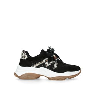 Steve Madden Womens Suede Maxfield Black Sneakers - Size UK 6